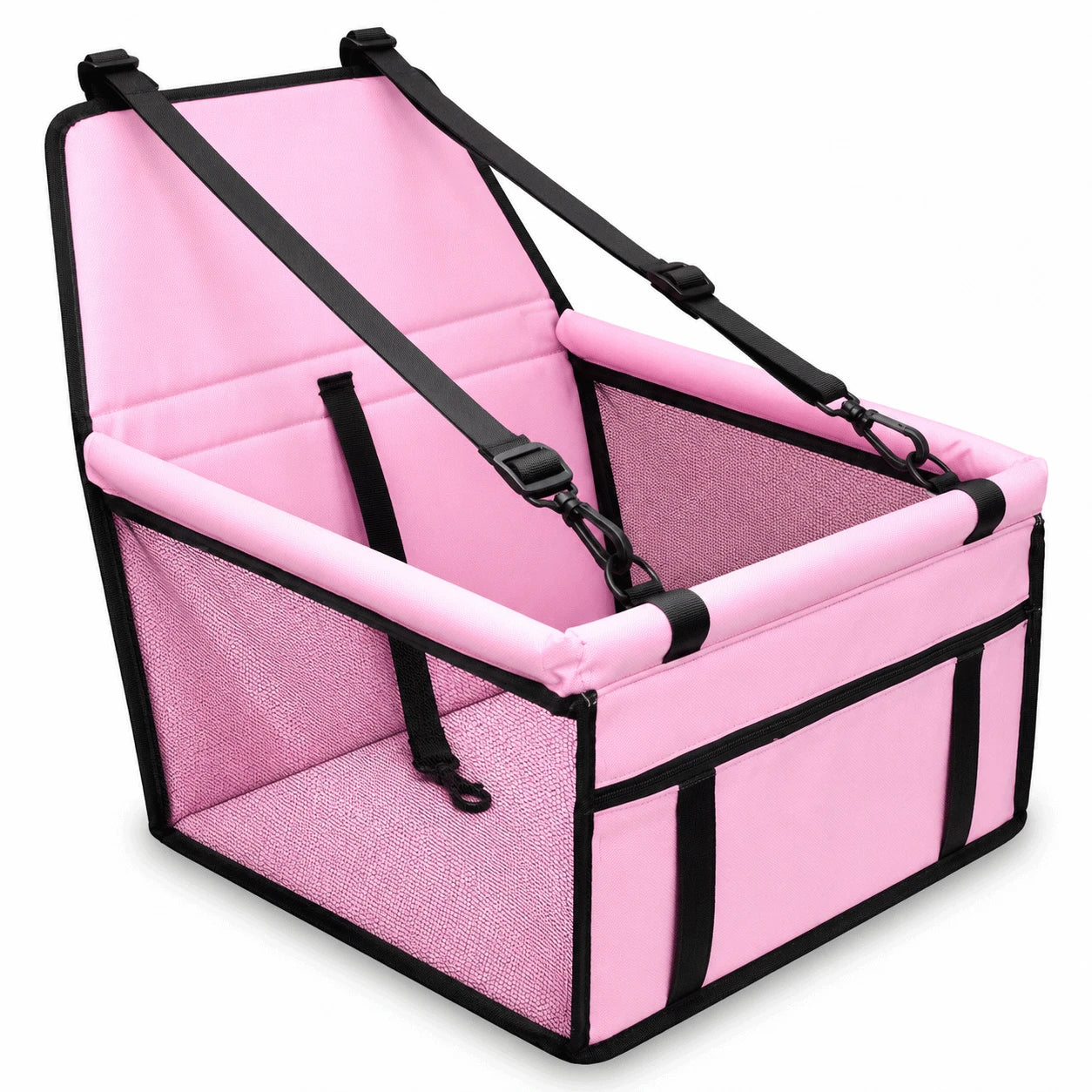 Dog Car Seat with Mesh Sides & Storage Pocket