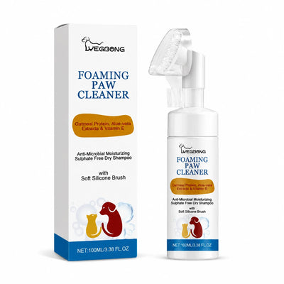 PawFoam™ – No-Rinse Paw Cleaner with Silicone Brush