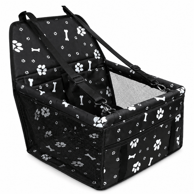 4D Pet Car Seat Booster – Waterproof Oxford Dog Car Seat with Safety Clip & Storage Pocket