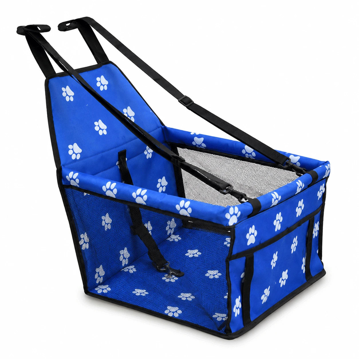 Dog Car Seat with Mesh Sides & Storage Pocket