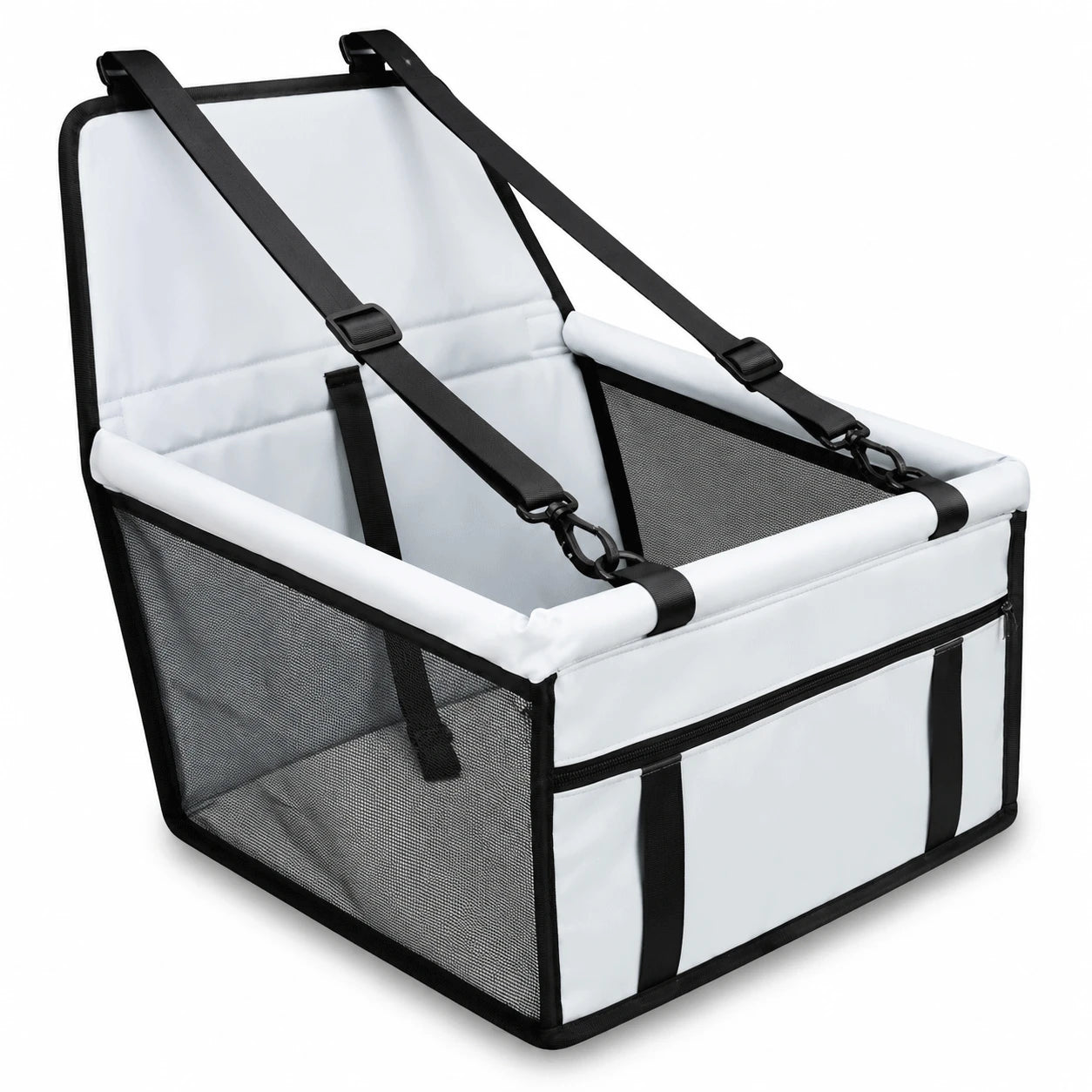Dog Car Seat with Mesh Sides & Storage Pocket