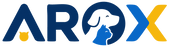 Arox logo with stylized dog and cat shapes on a white background